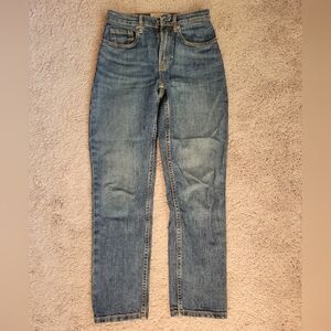 Everlane Women's Ankle High Rise Straight Jeans in Blue